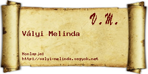 Vályi Melinda névjegykártya