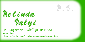 melinda valyi business card